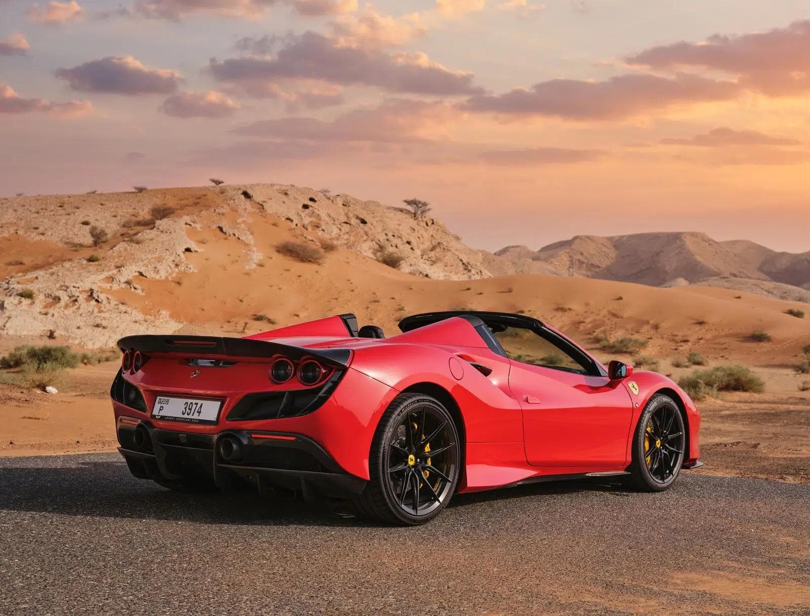Ferrari F8 Tributo Spider Novitec — Red luxury car rental Dubai — view 3