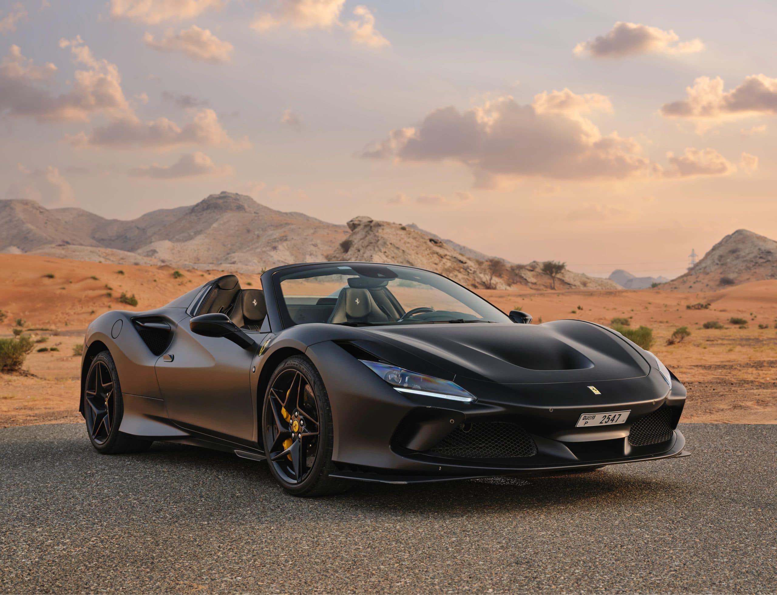 Ferrari F8 Tributo Spyder Black — sports car rental Dubai