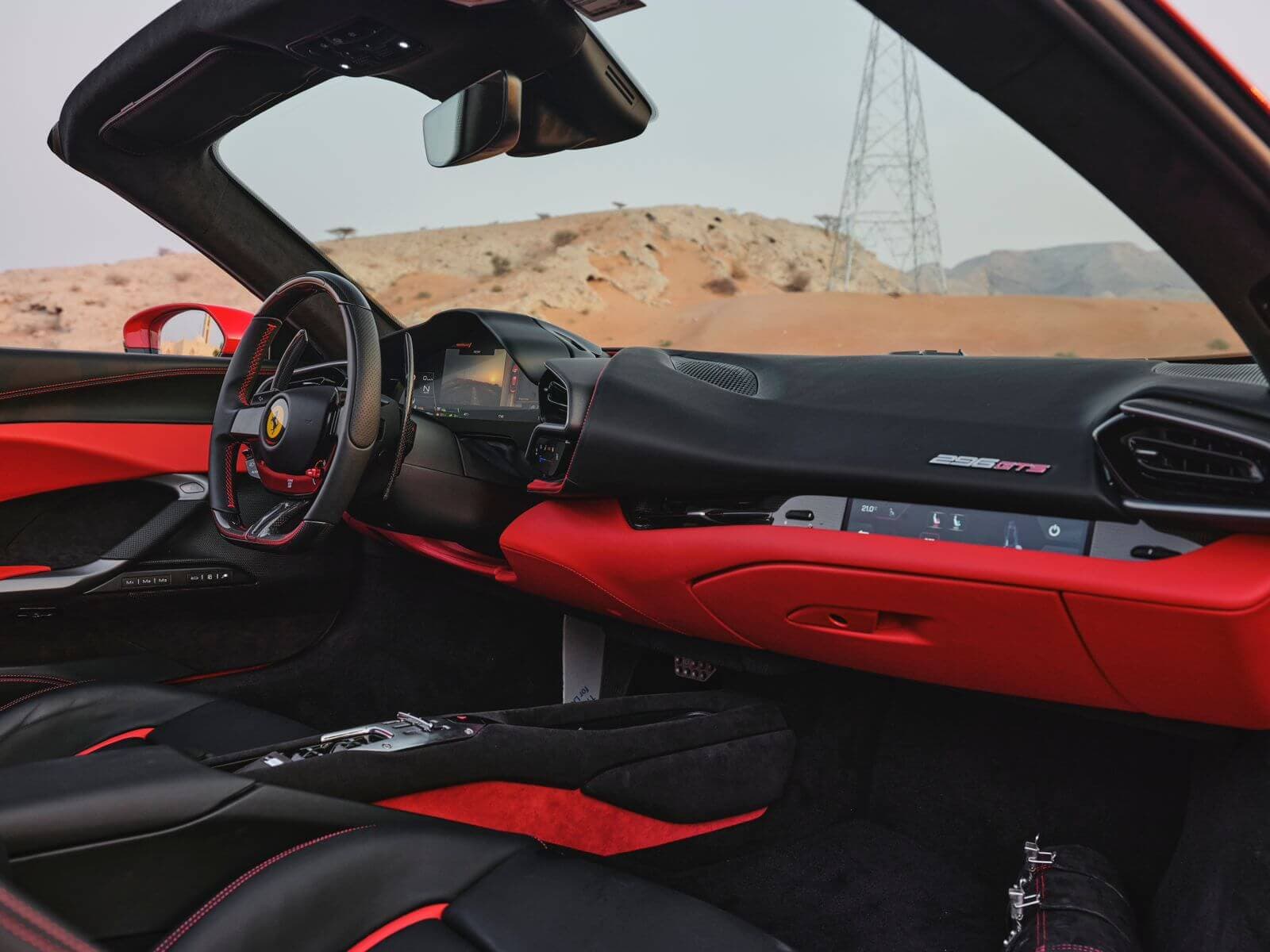 Ferrari 296 GTS Spyder — Red luxury car rental Dubai — view 9