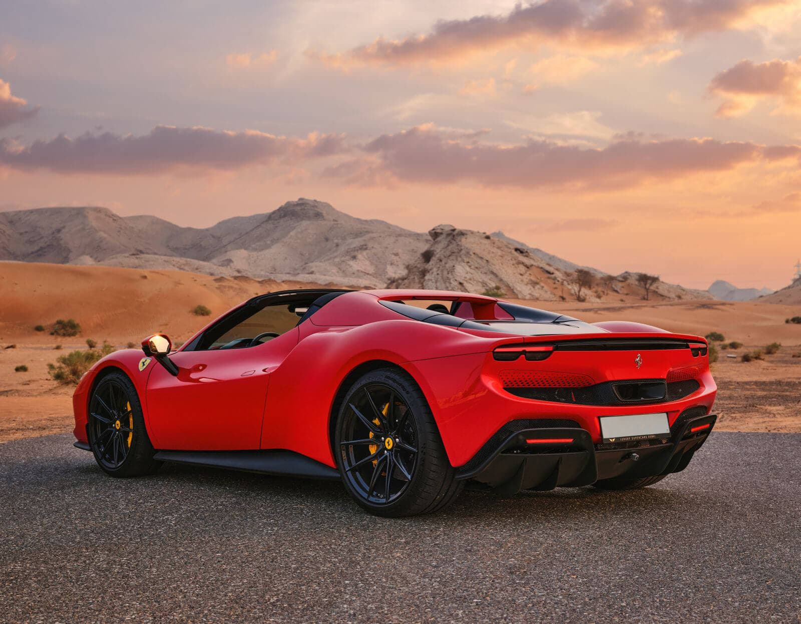 Ferrari 296 GTS Spyder — Red luxury car rental Dubai — view 7