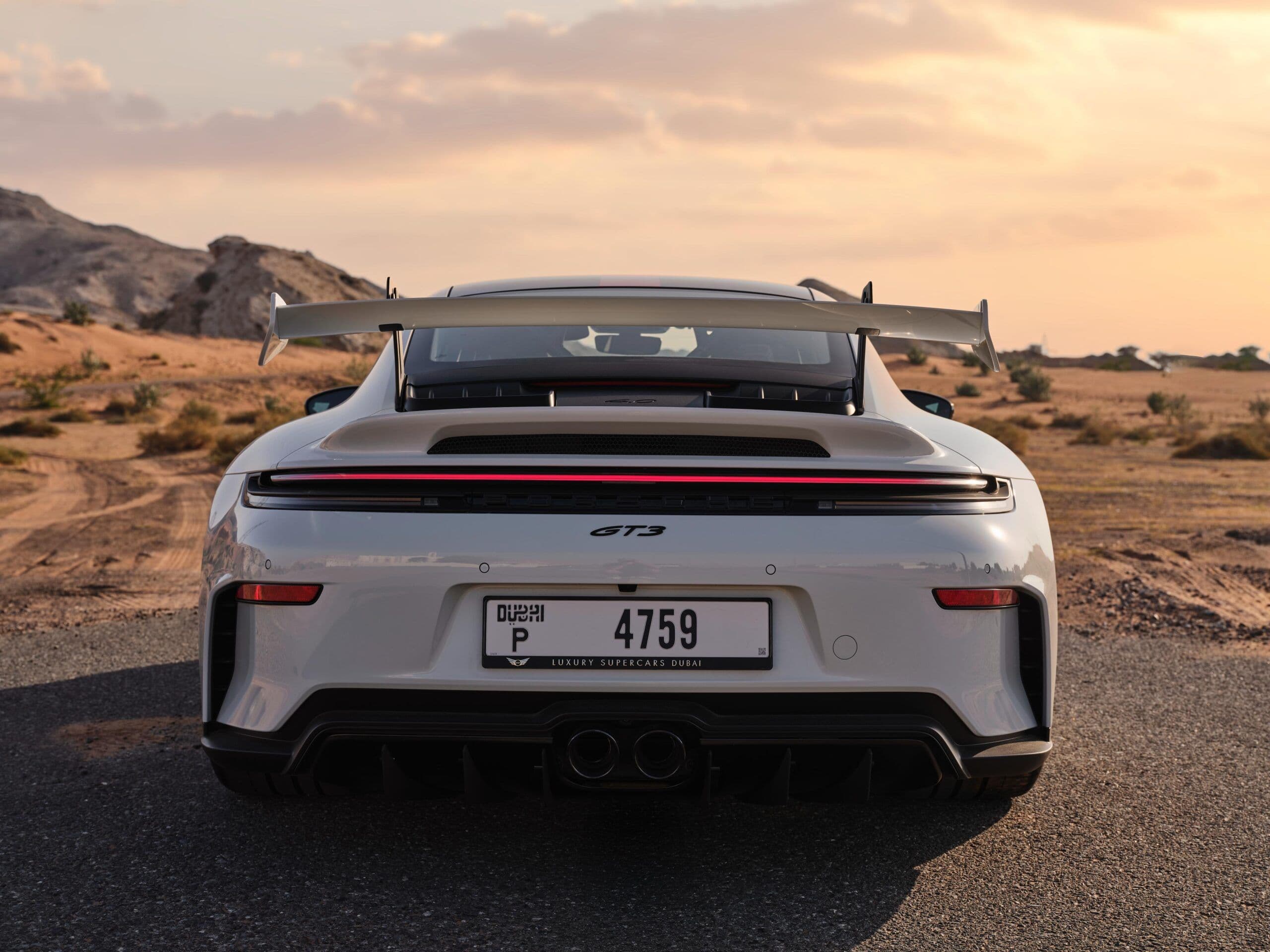 Porsche 911 GT3 2026 — White luxury car rental Dubai — view 5