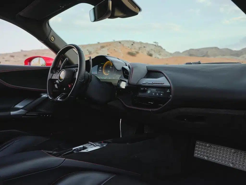 Ferrari SF90 Stradale — Red luxury car rental Dubai — view 7